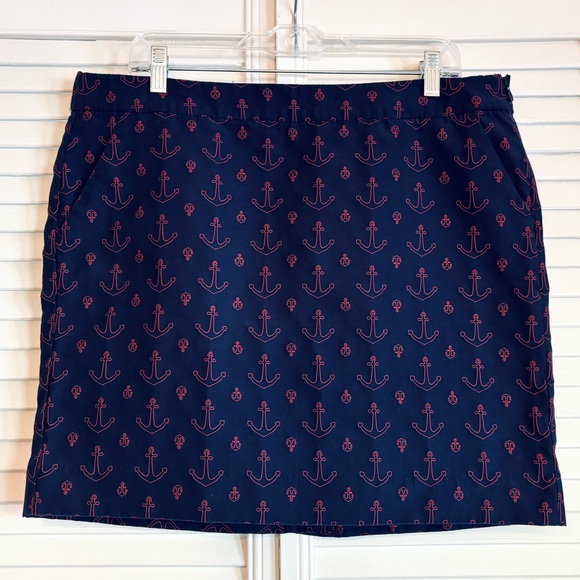 Tommy Hilfiger Nautical Anchor Print Navy Blue and Red Skirt Size 14 - Picture 1 of 6